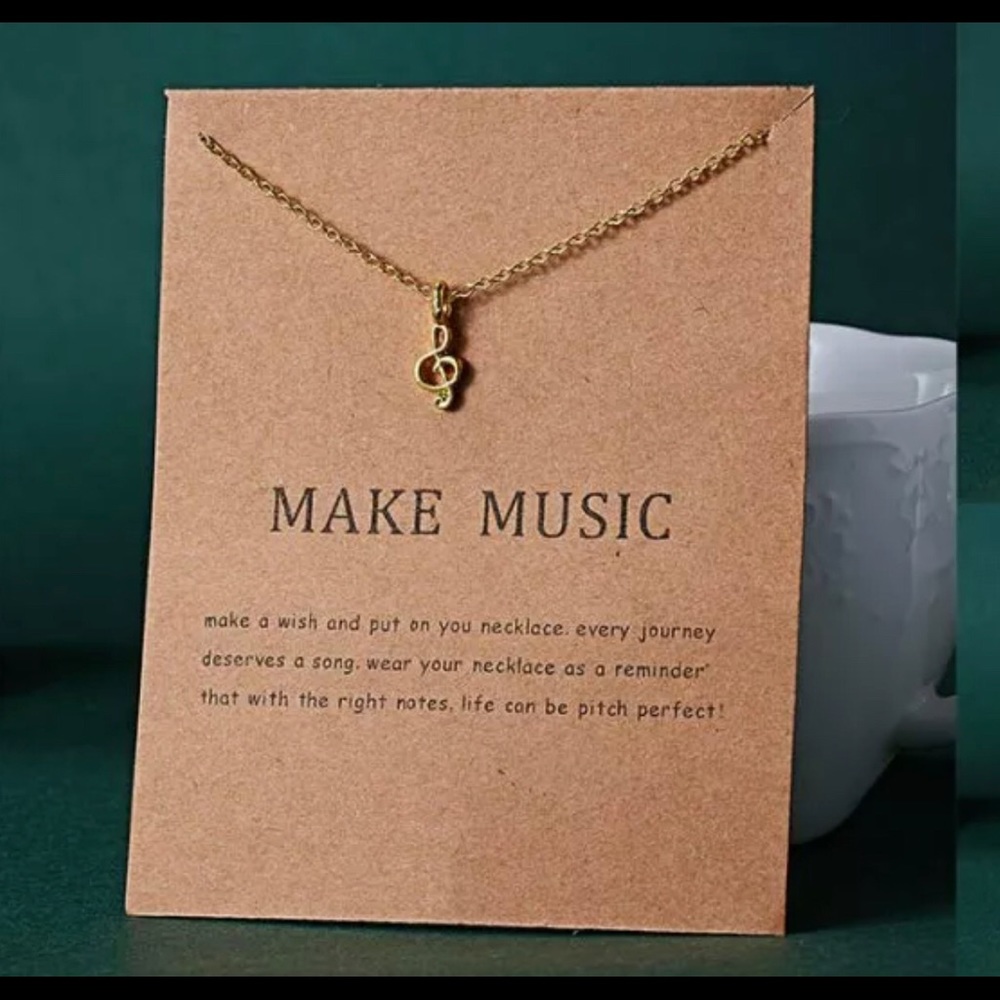 Make Music Gold Necklace Musical Note Song Jewelry